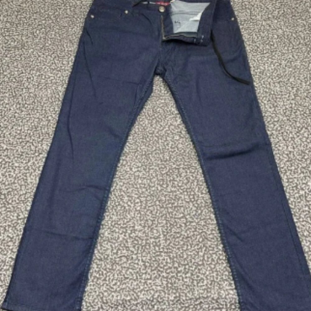 Footprint Manufacture Jeans Men 38x32 Blue Straight Denim Pants Outdoor New